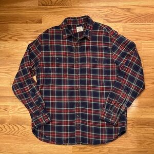 J. Crew Large Red and Blue Plaid Casual long sleeve Flannel Shirt